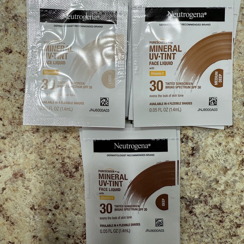 Neutrogena Mineral UV Tint Face Liquid SPF 30 - 14 total samples